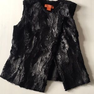Joe fresh Faux fur black vest